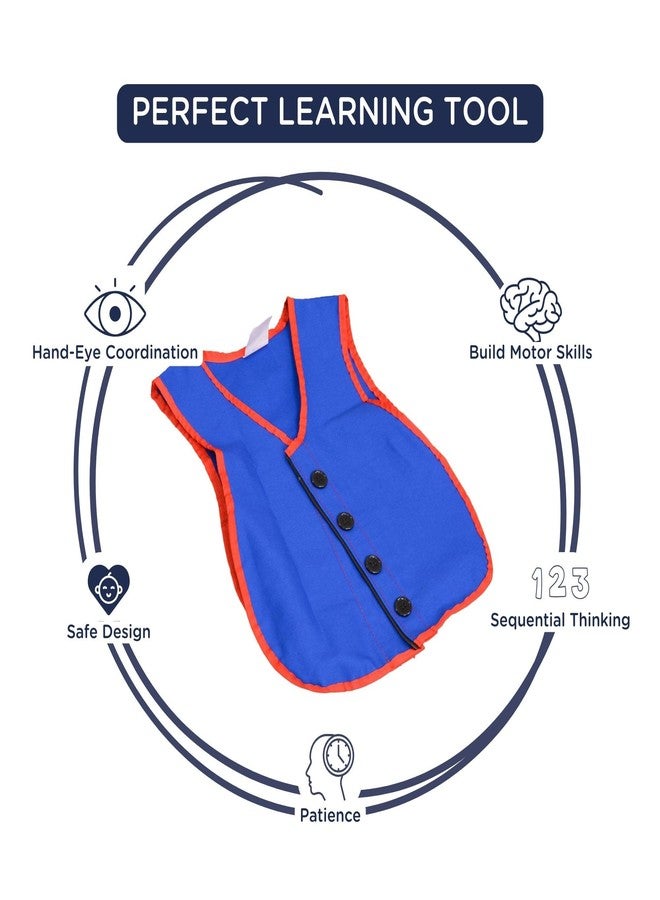 Children's Factory Manual Dexterity Combo Zipper/Button Vest Classroom Furniture (CF361-319) Blue 17.5 x 13.5 - Image 5